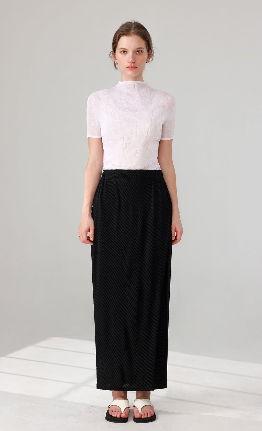 Lune Pleated Skirt_black