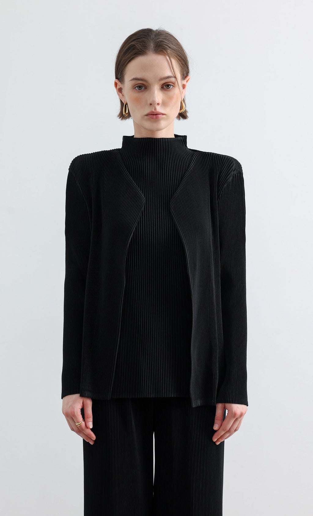 Essential Pleats Cardigan_Black