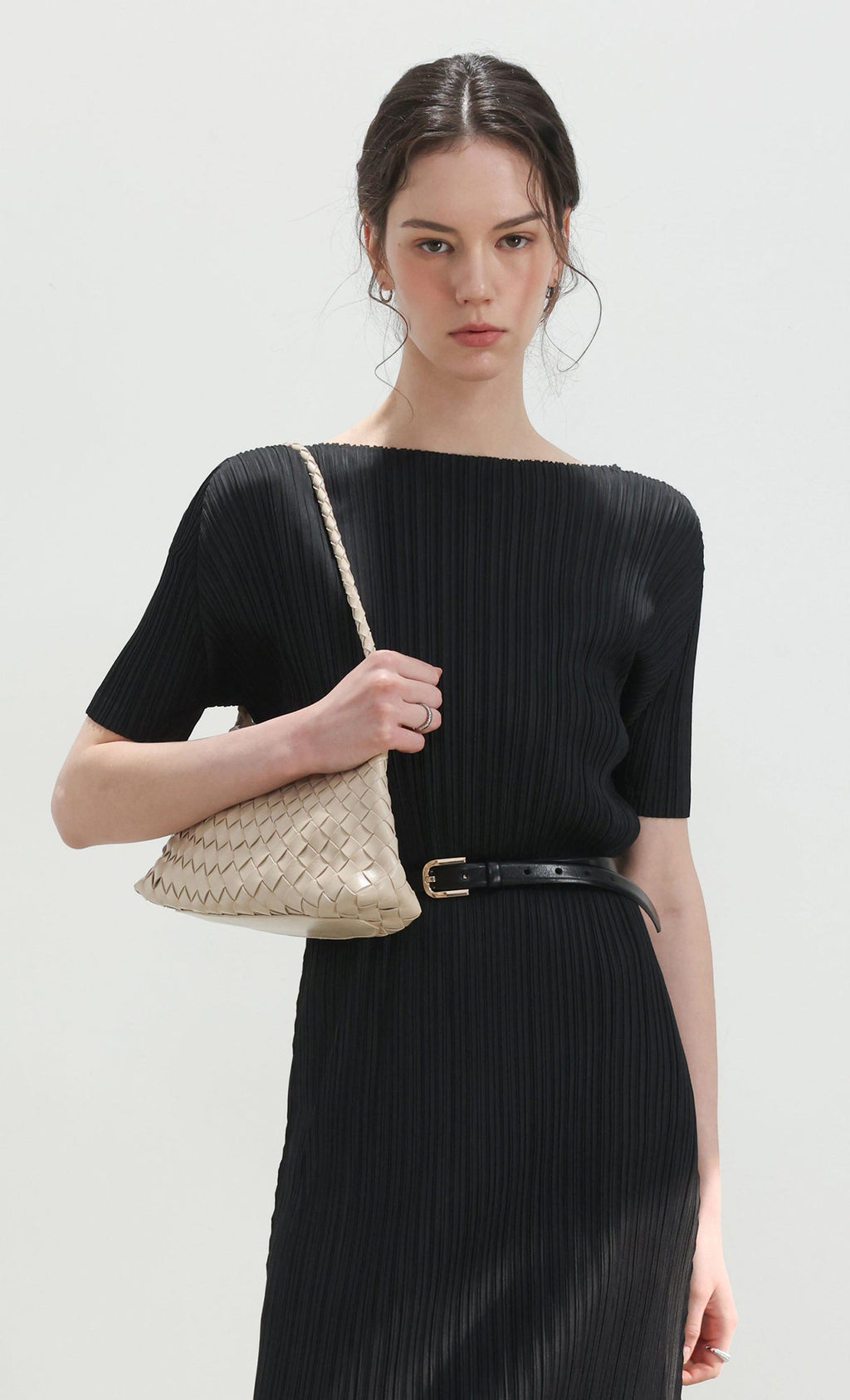 Nesia weaving shouler bag_ivory