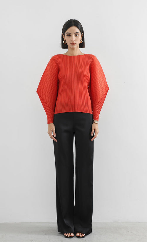bloom pleated blouse_red