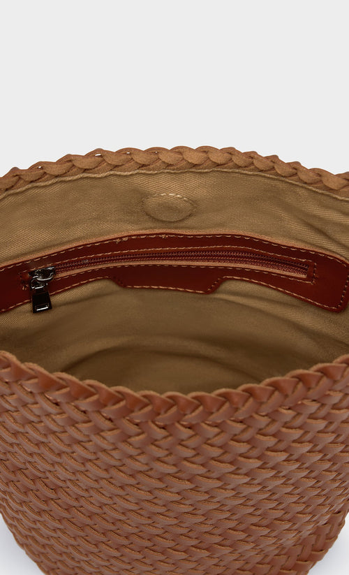 Belle weaving bucket bag_camelbrown