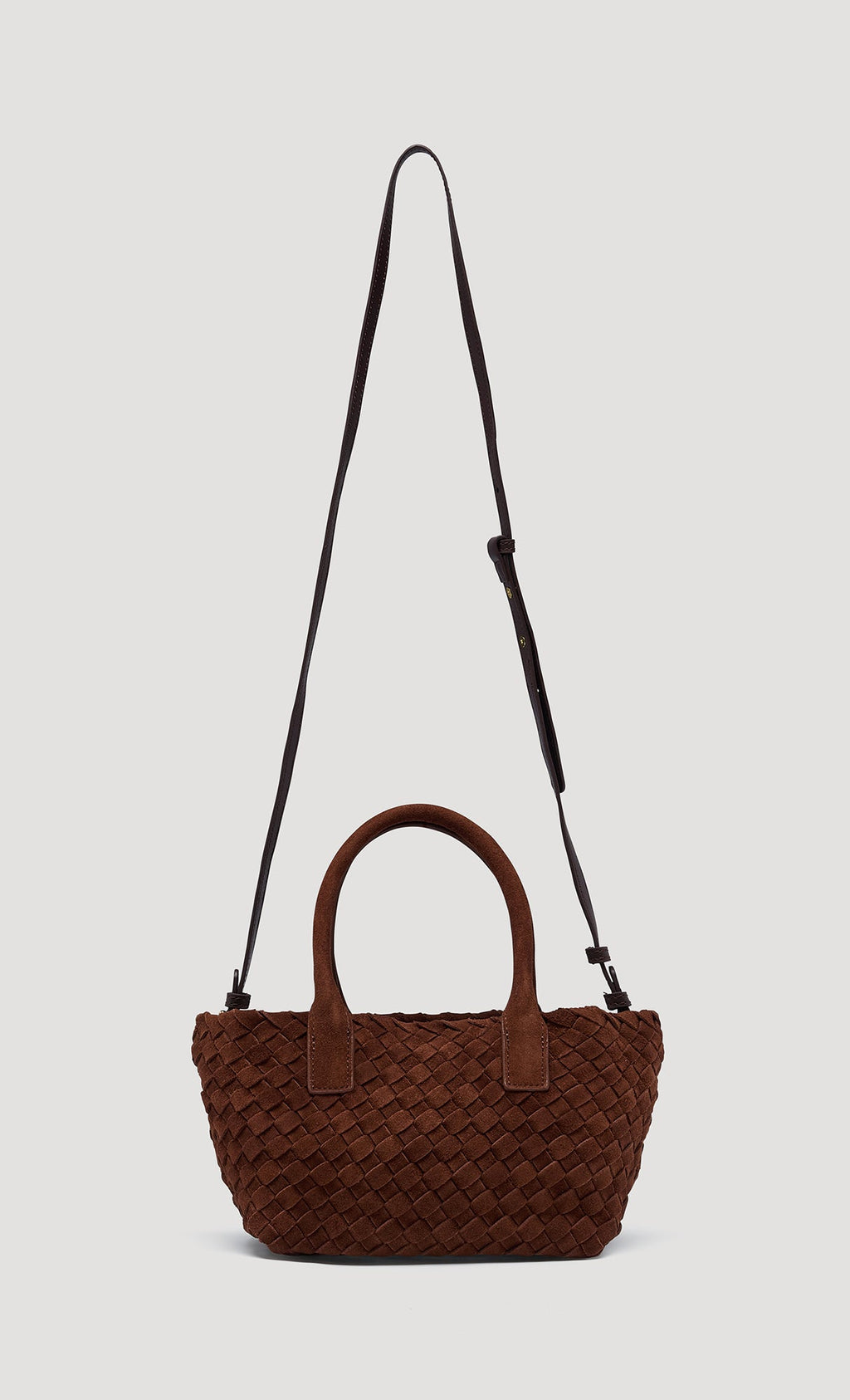 Weaving Leather Suede Mini Bag_Brown