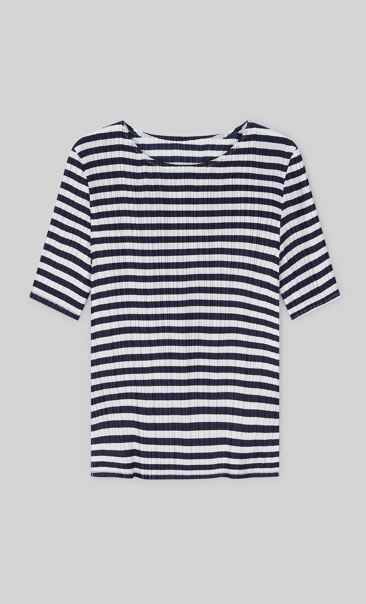 Marine Stripe Pleated Top_stripe