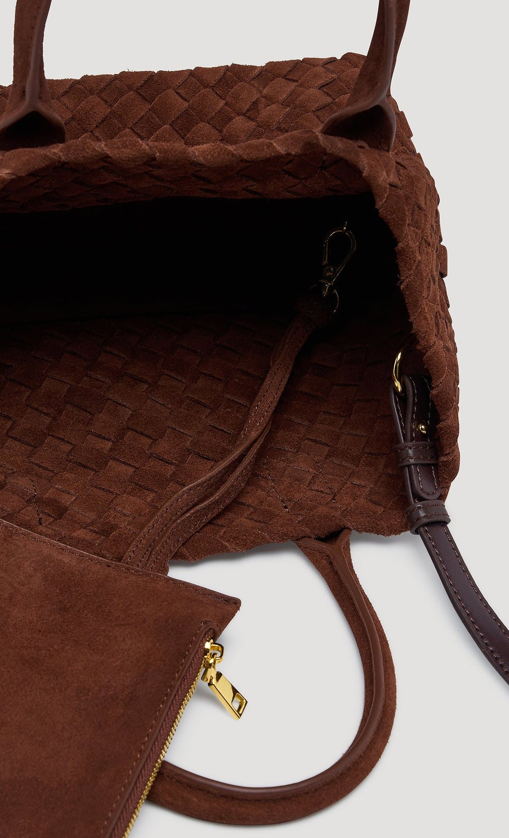 Weaving Leather Suede Mini Bag_Brown