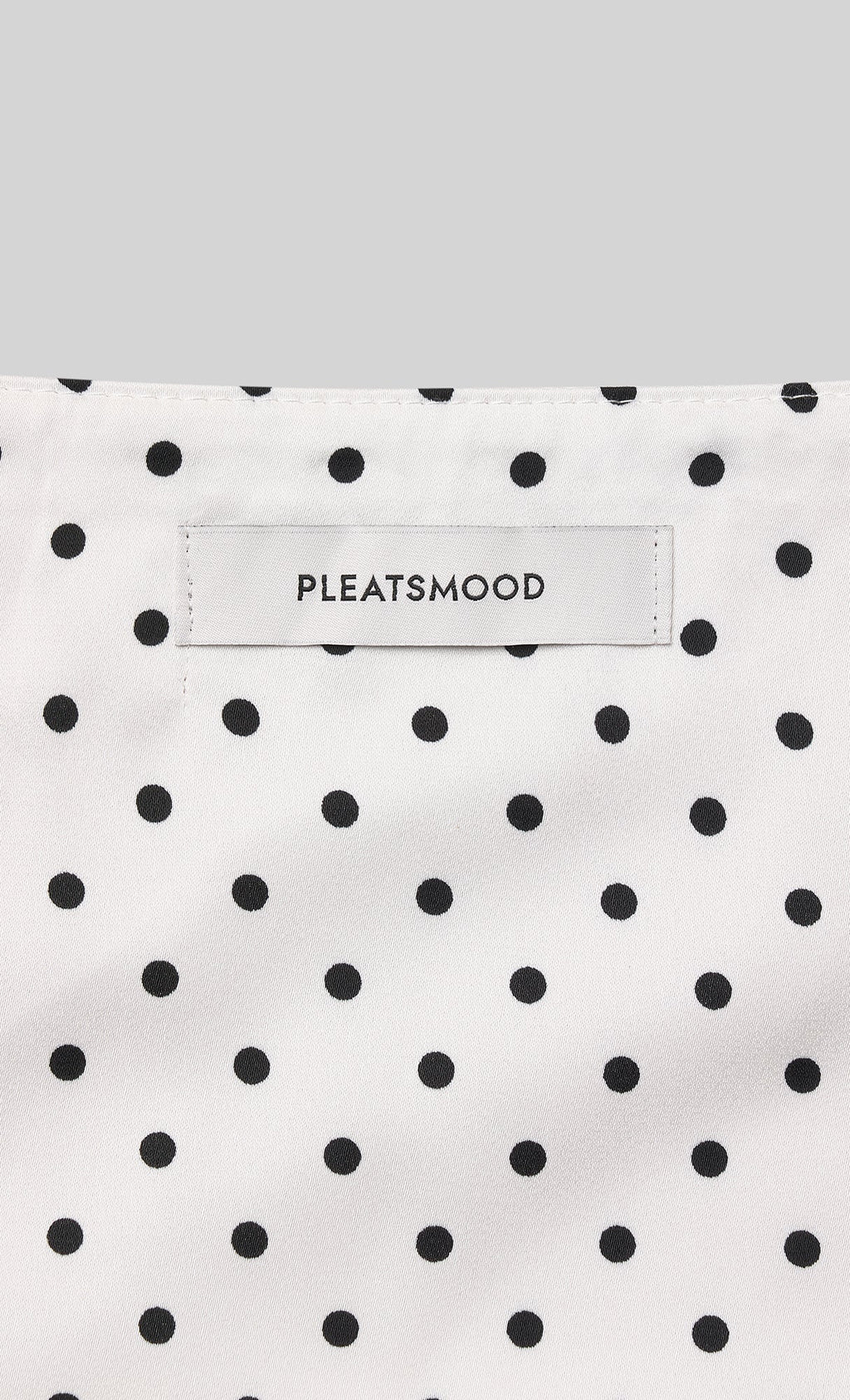 Reversible pleated polka dot tote bag_white