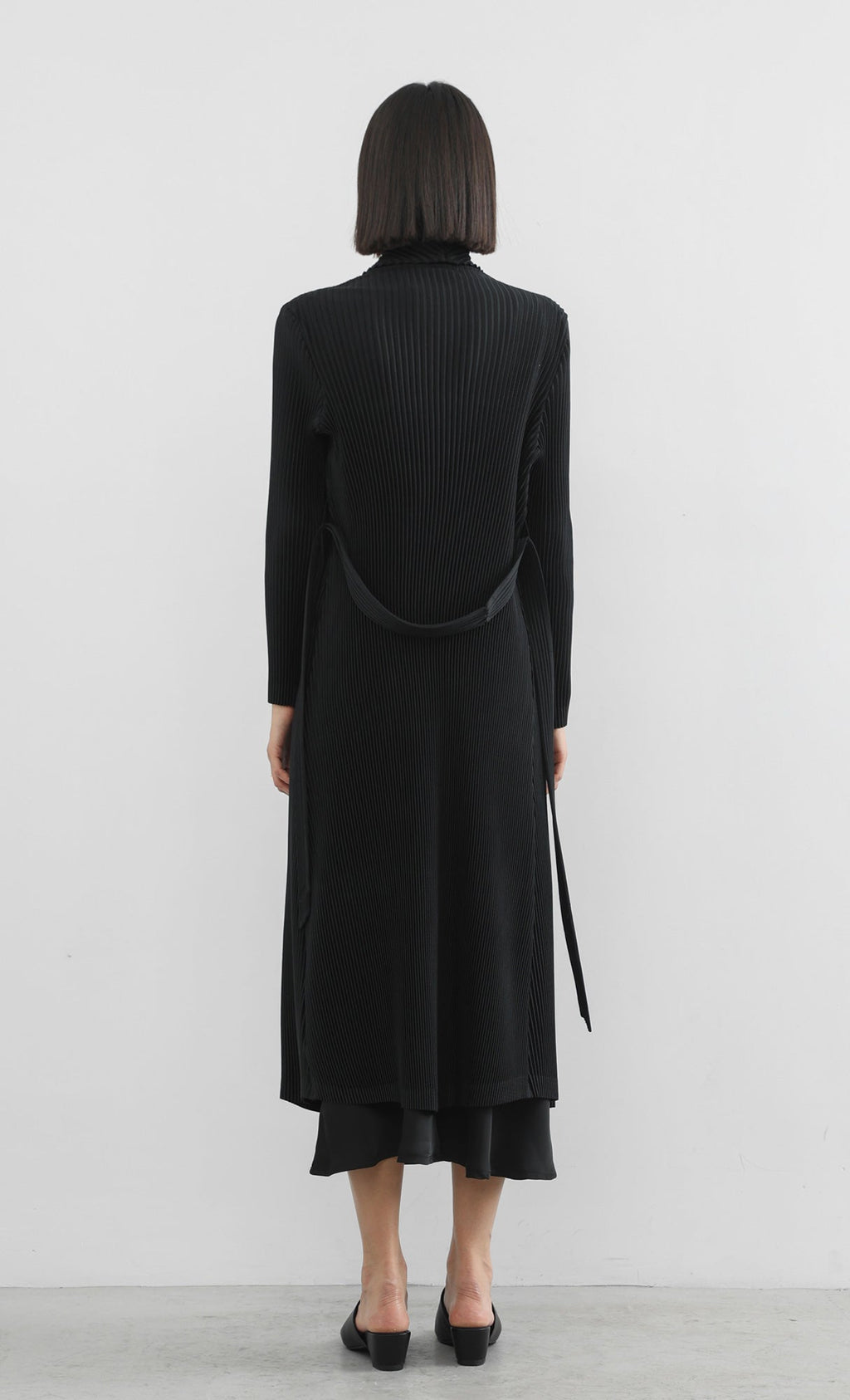 haze pleated belted trench_black