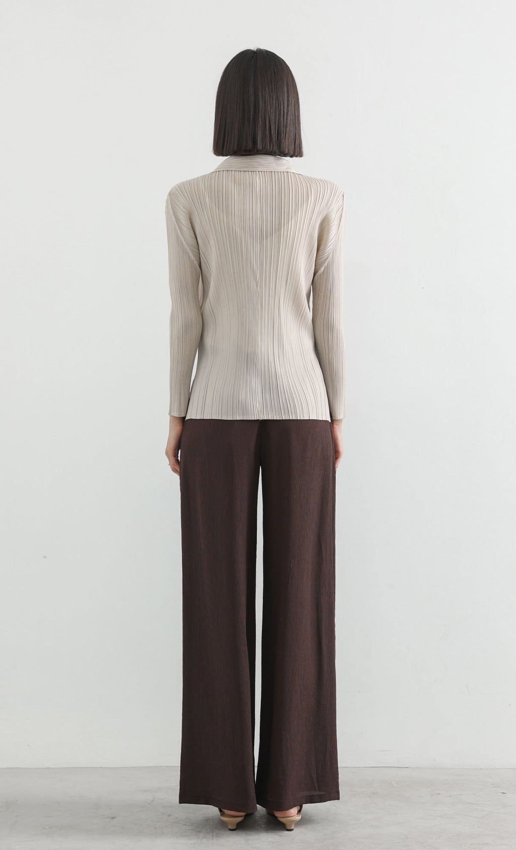 hush pleated shirts_beige