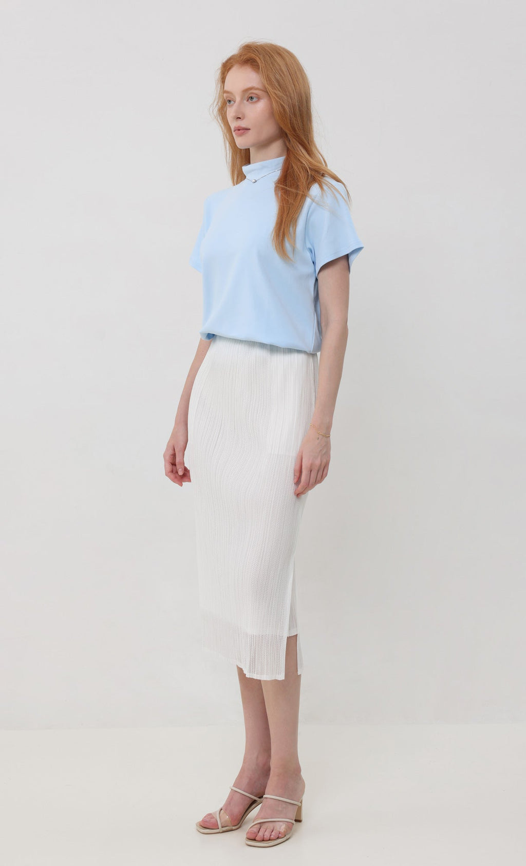 Airy pleated skirt _ivory
