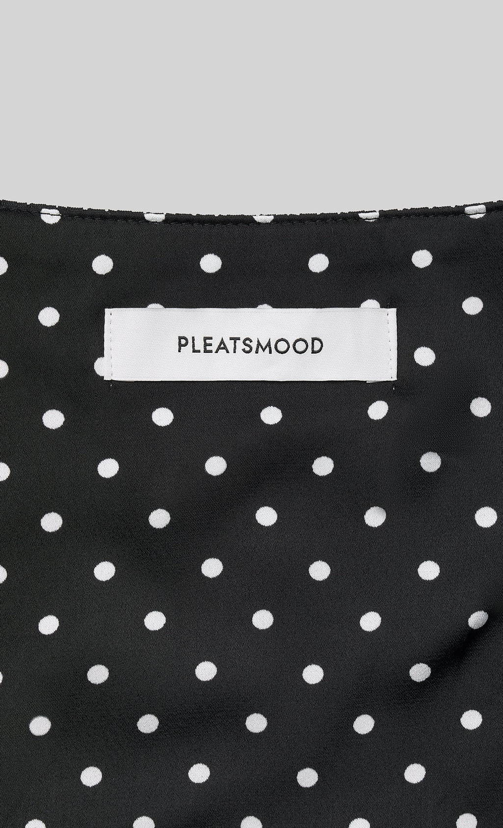 Reversible pleated polka dot tote bag_black