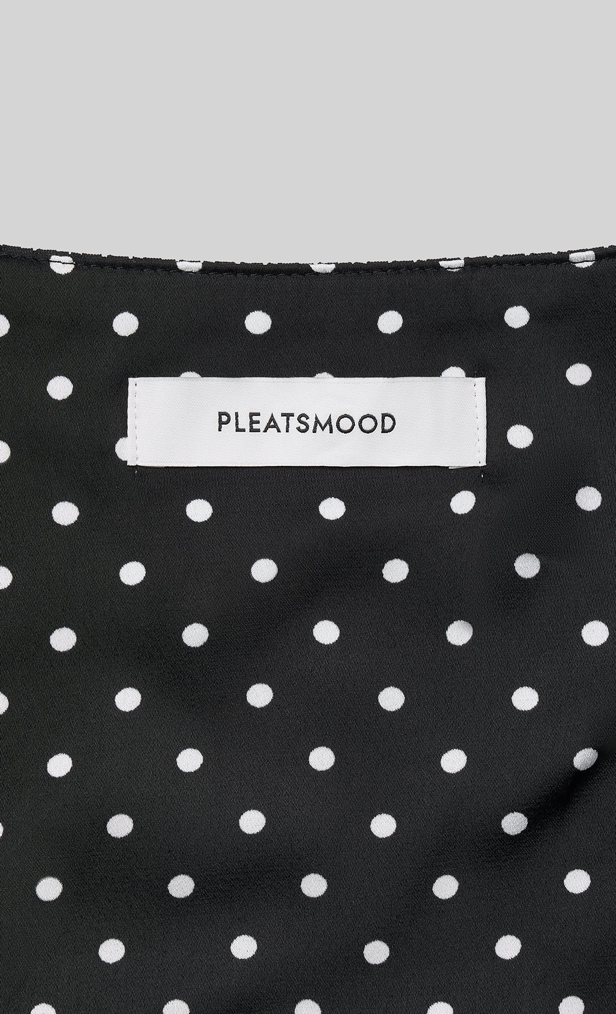 Reversible pleated polka dot tote bag_black