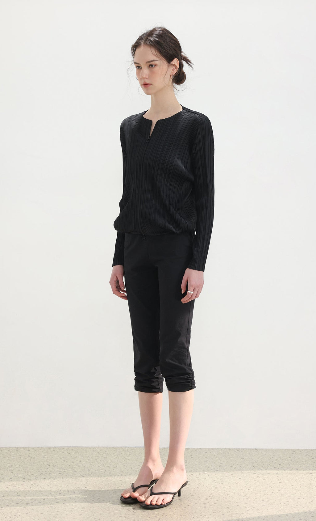 Lina pleated blouson jumper_black