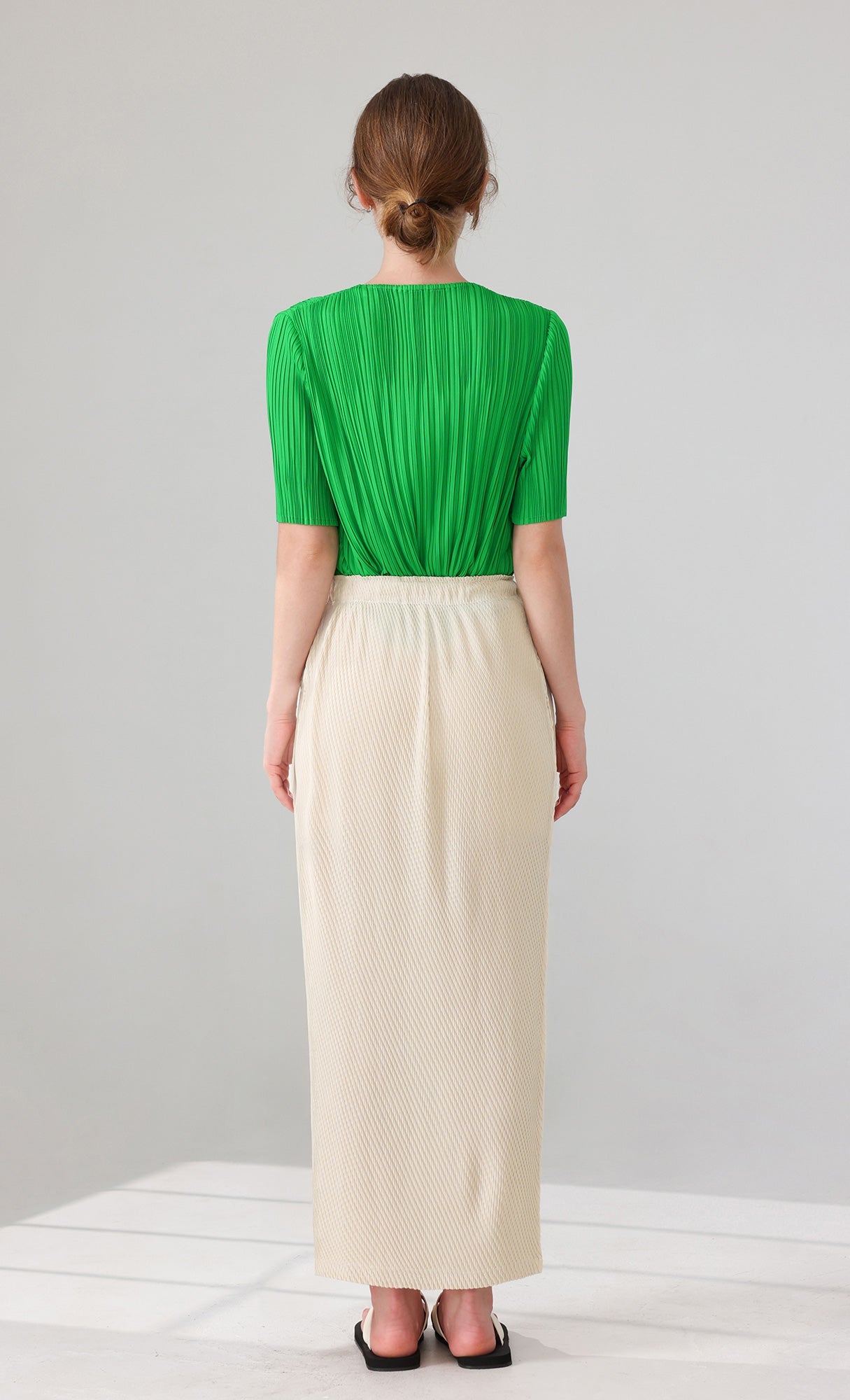 Lune Pleated Skirt_ivory