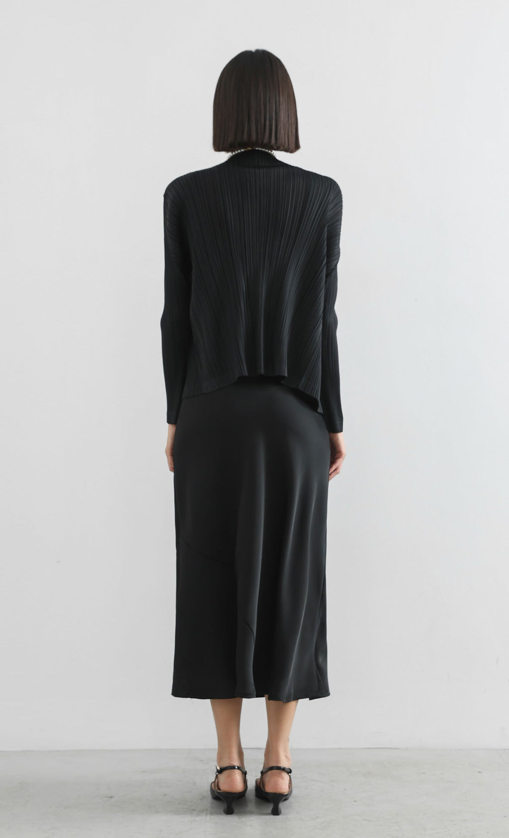 modi pleated cardigan_black