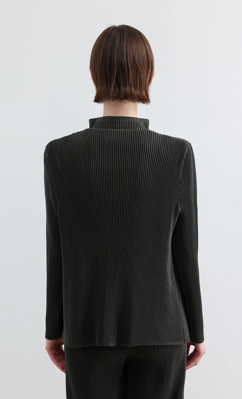 Essential Pleated Cardigan_Khaki
