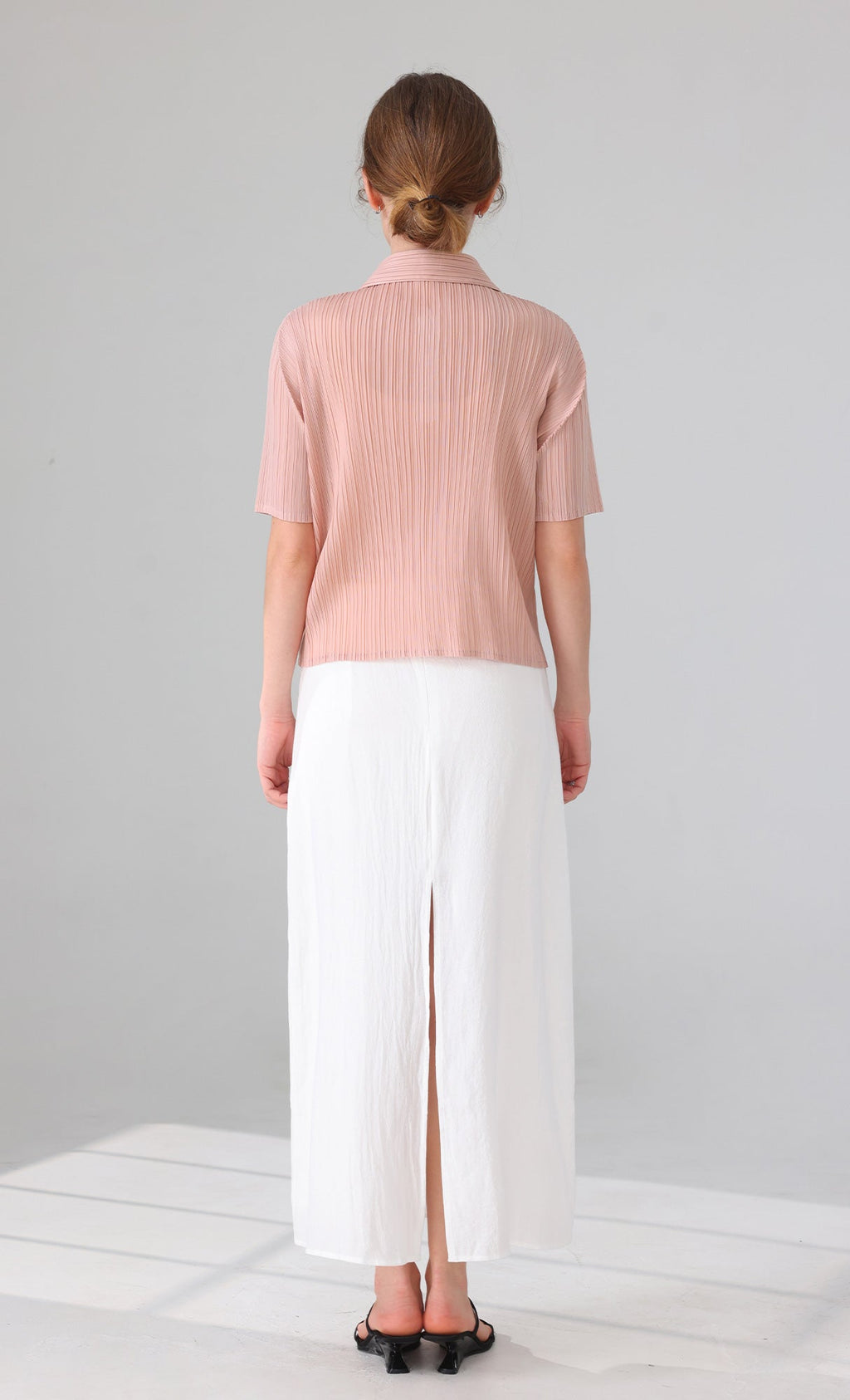 Essen Collard pleated Shirts_pink