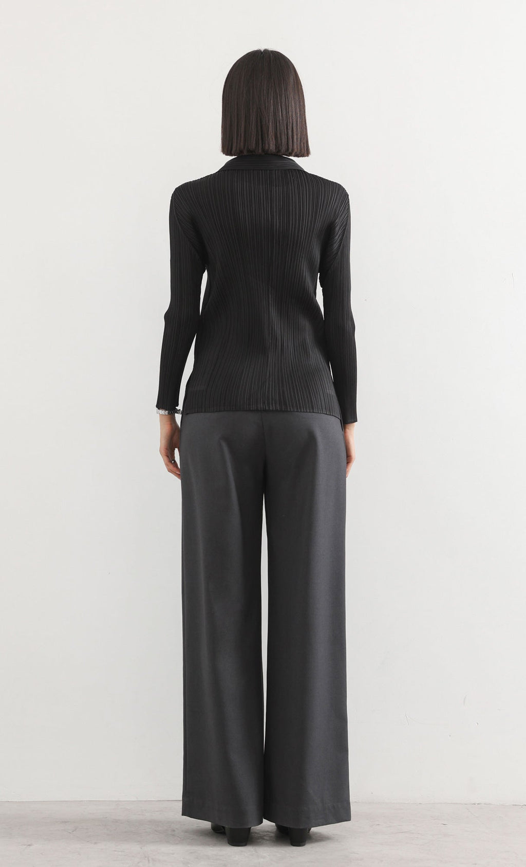 hush pleated shirts_black