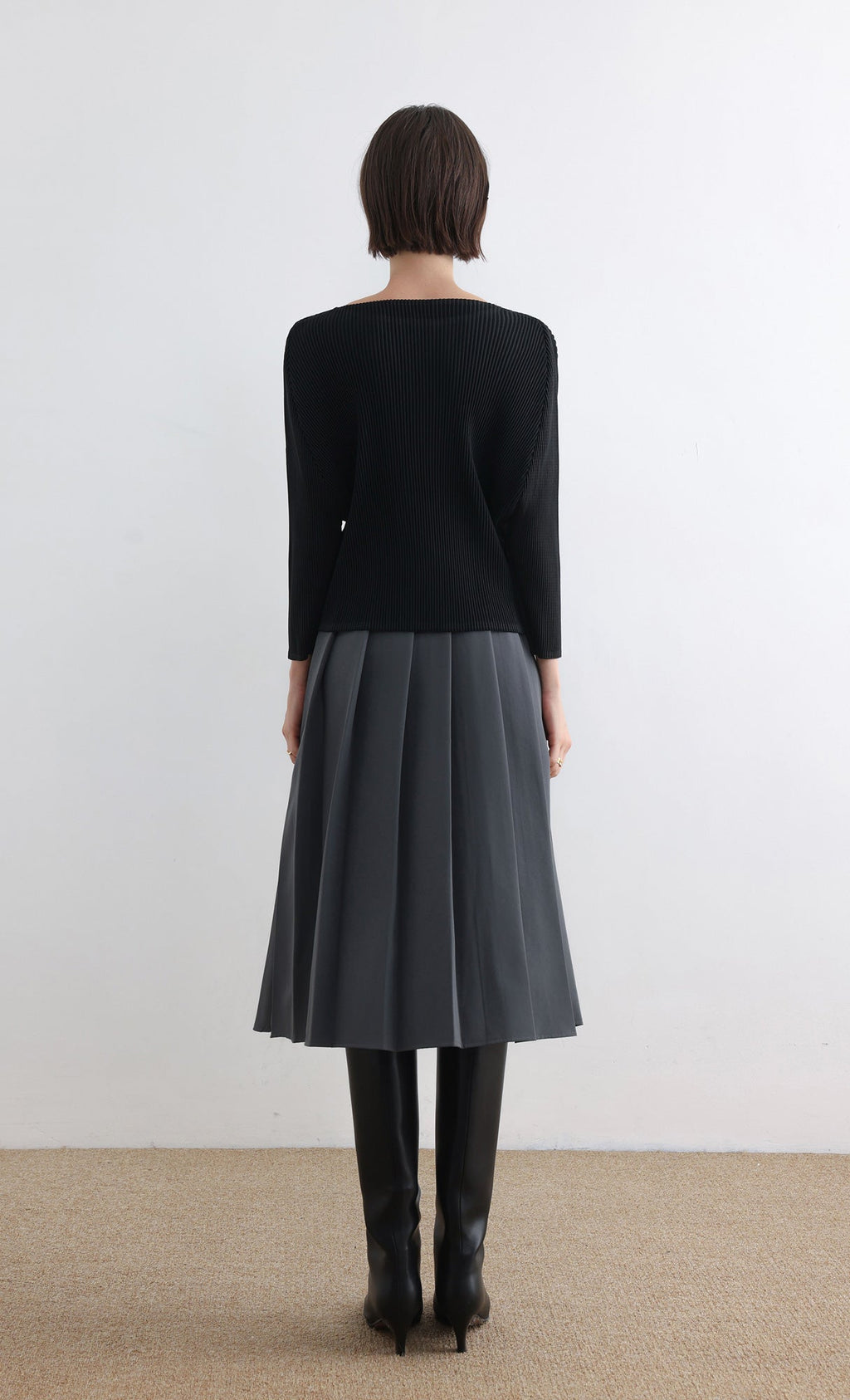 Rindy ray pleated Top_Black