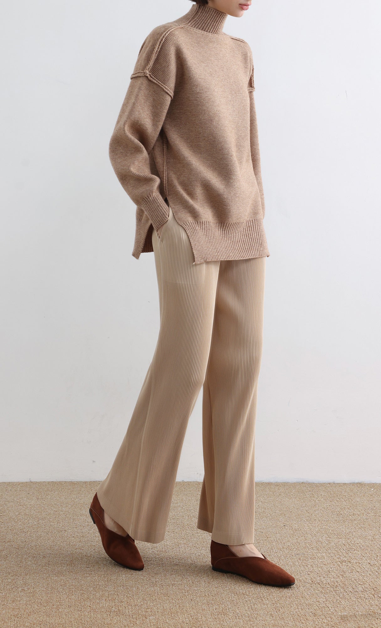 Massino Pleated Pants_Light Beige