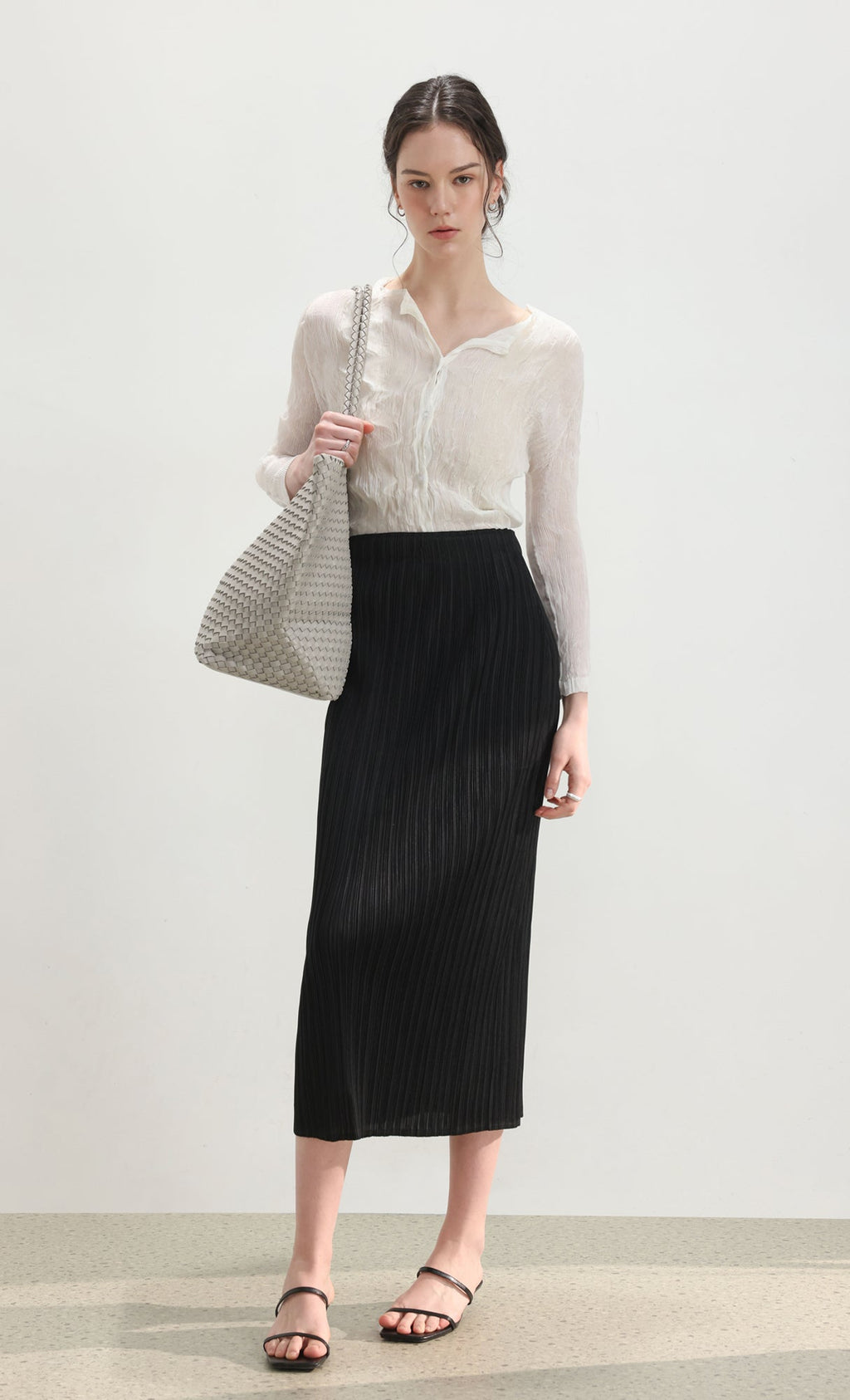 Ena weaving shopper bag_grey
