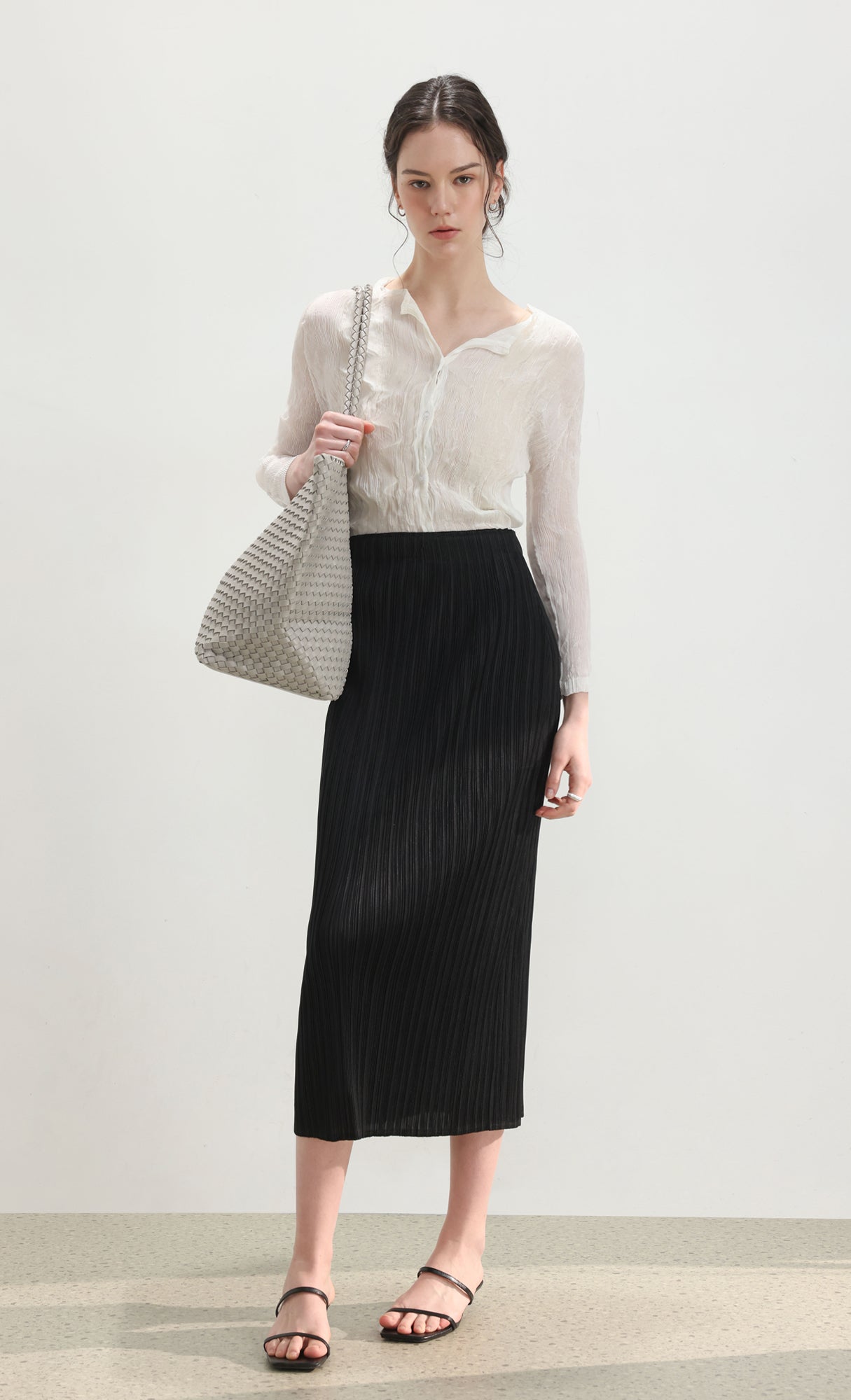 Ena weaving shopper bag_grey