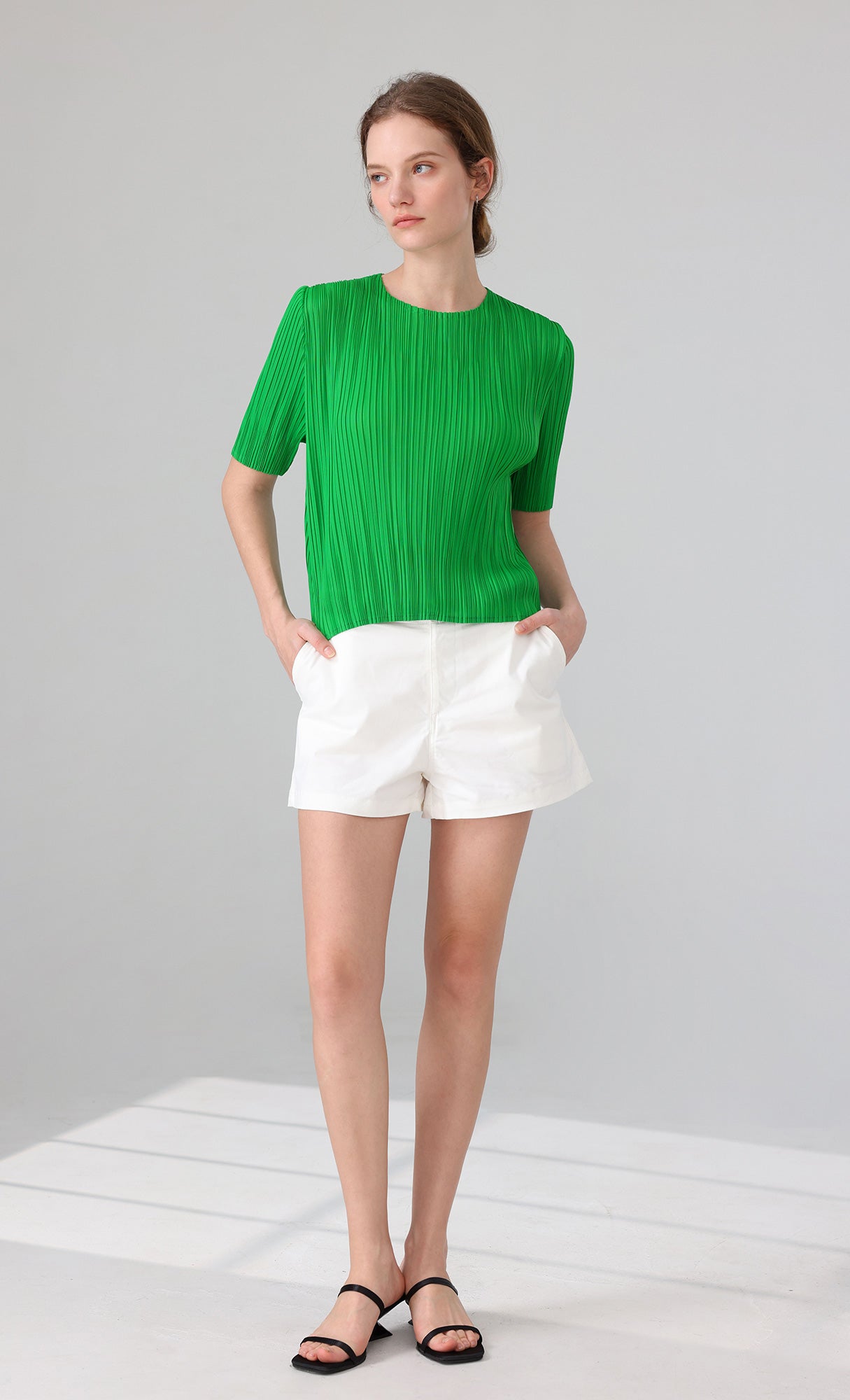 Parky Pleated Top_green