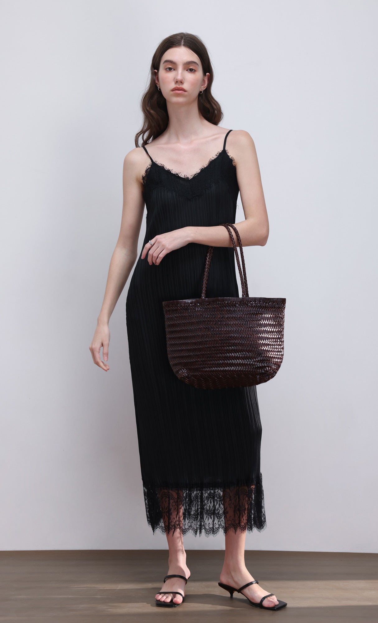 [Pouch SET] Kevin weaving leather shoulder bag_brown