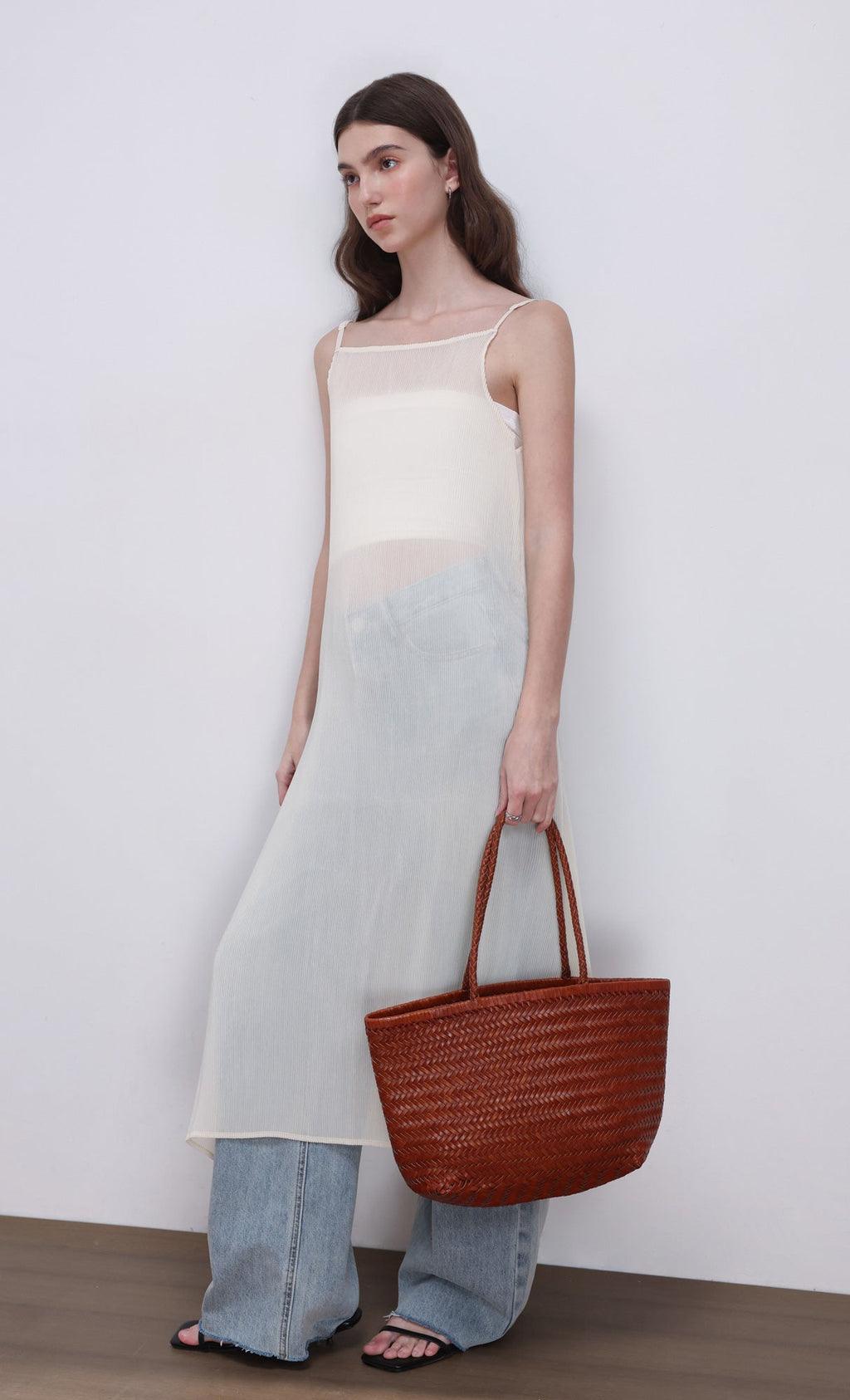 [Pouch SET] Kevin weaving leather shoulder bag_camel