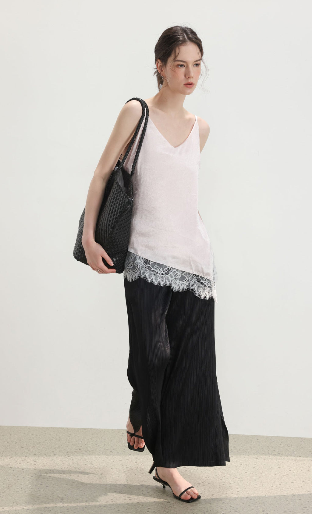Ena weaving shopper bag_black