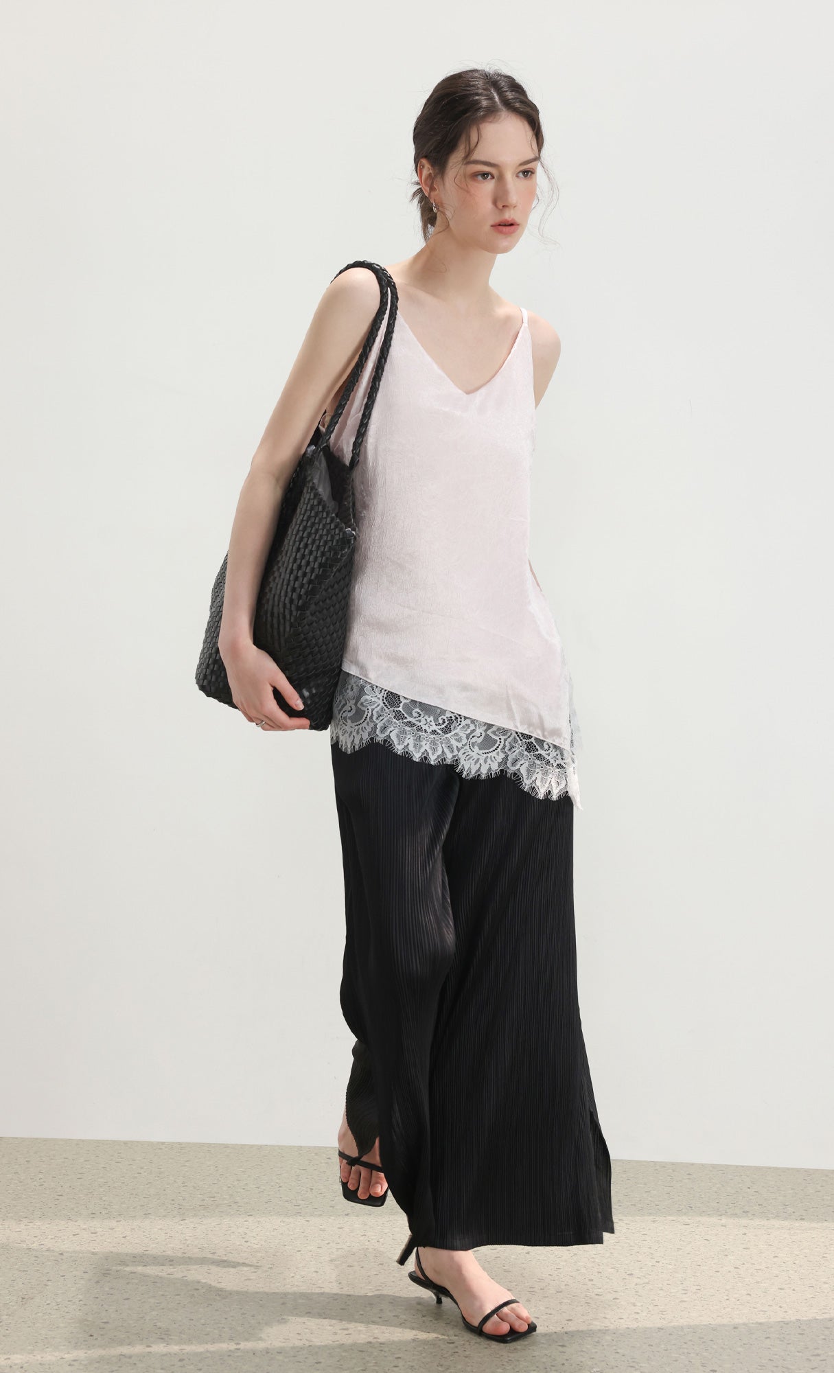 Ena weaving shopper bag_black