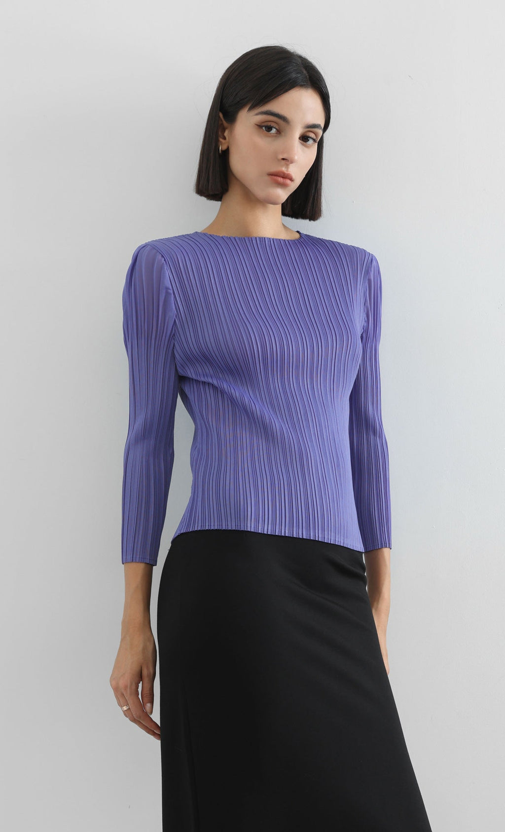 jas puff pleated top_2colors