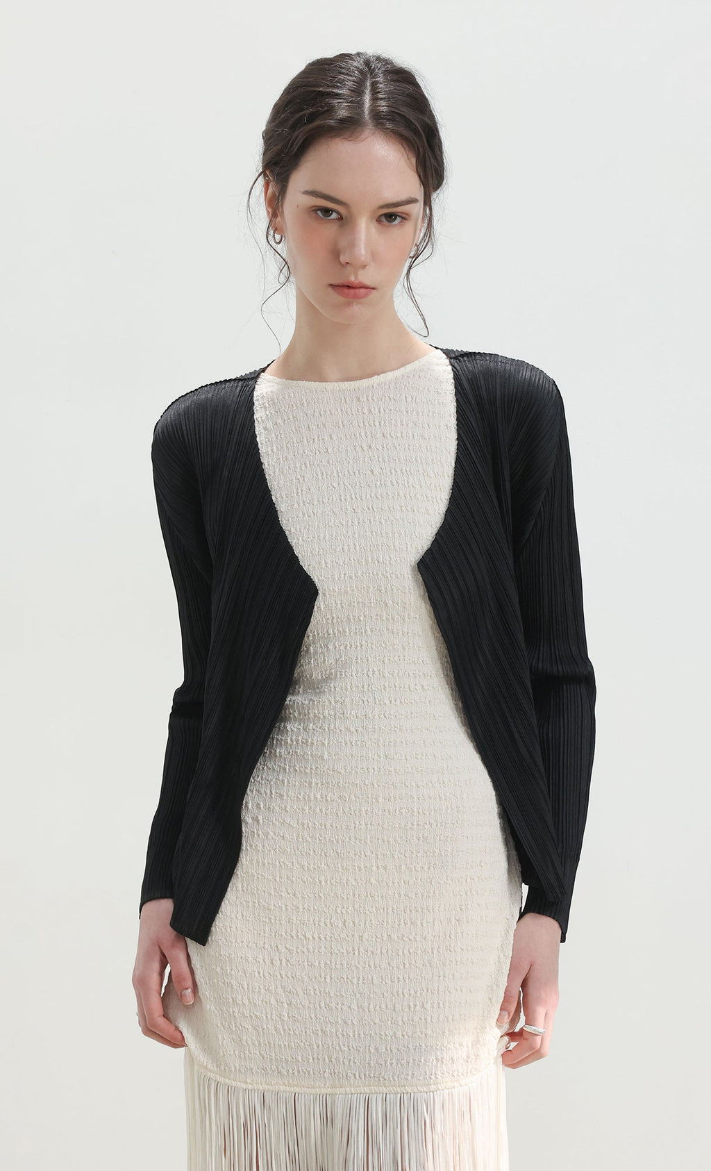 Pia pleated cardigan_black