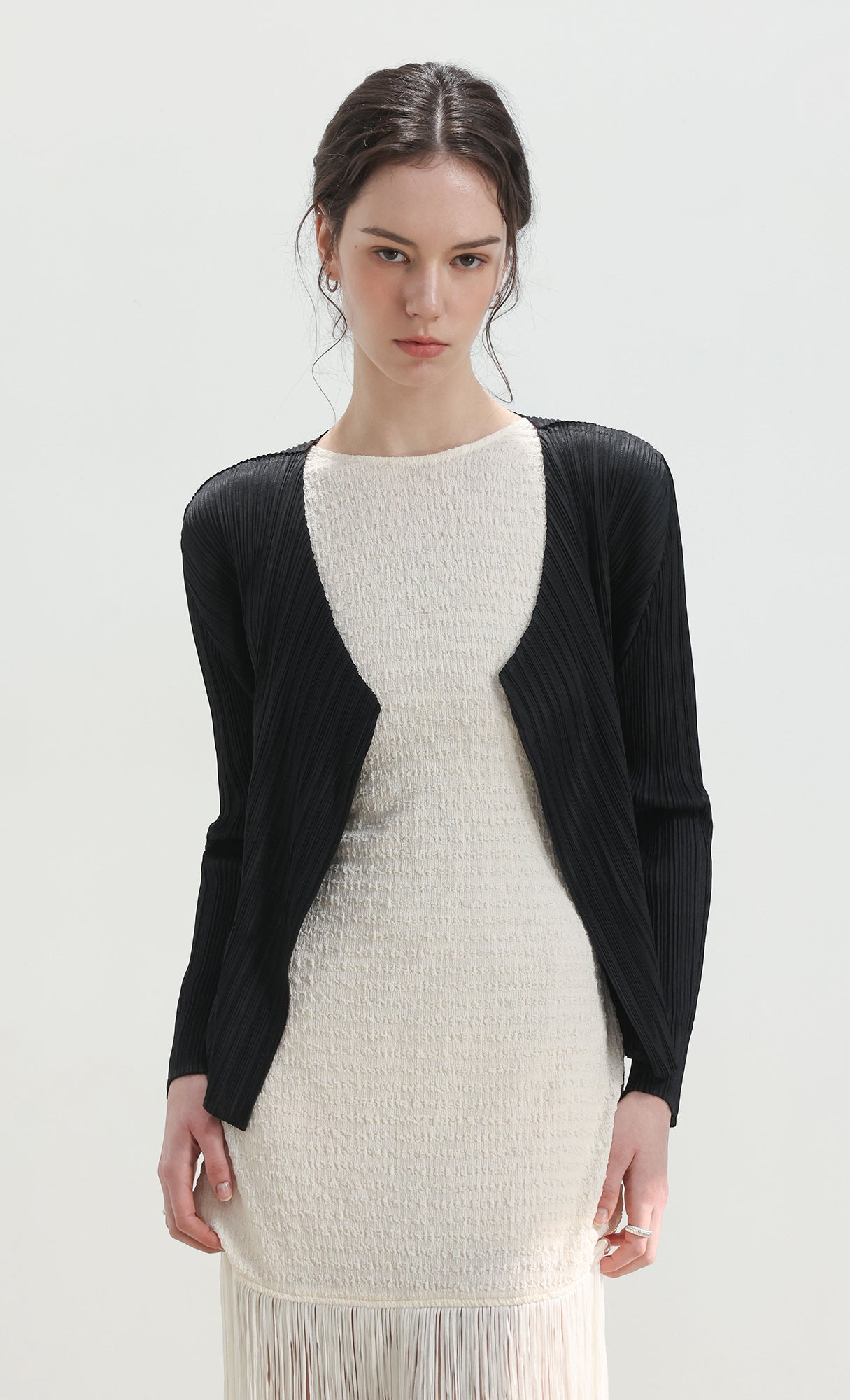Pia pleated cardigan_black