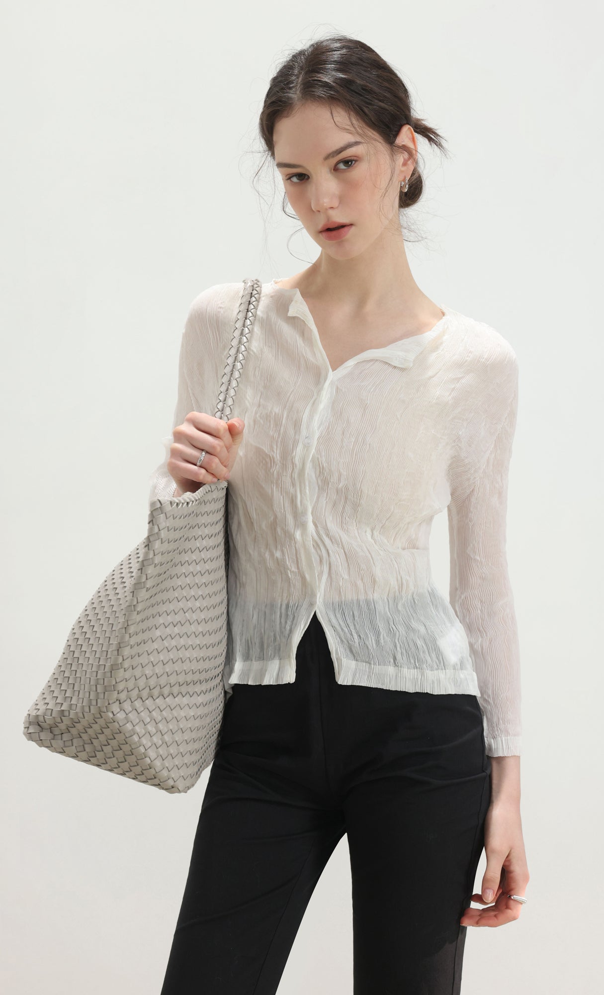 Ena weaving shopper bag_grey