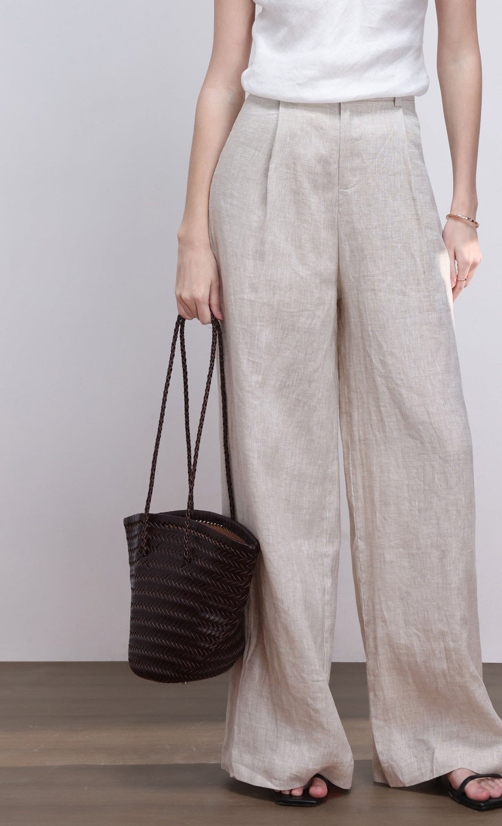 [Pouch SET] Stacy weaving leather shoulder bag_brown