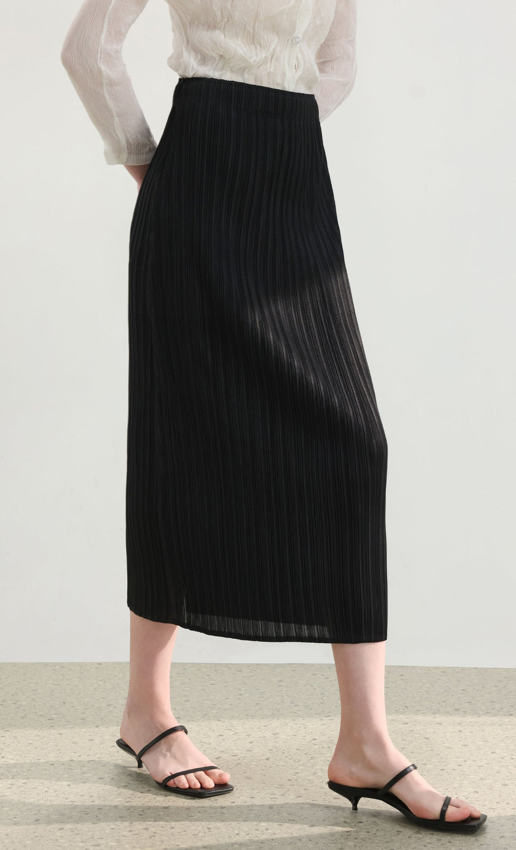 Ria pleated skirt_black