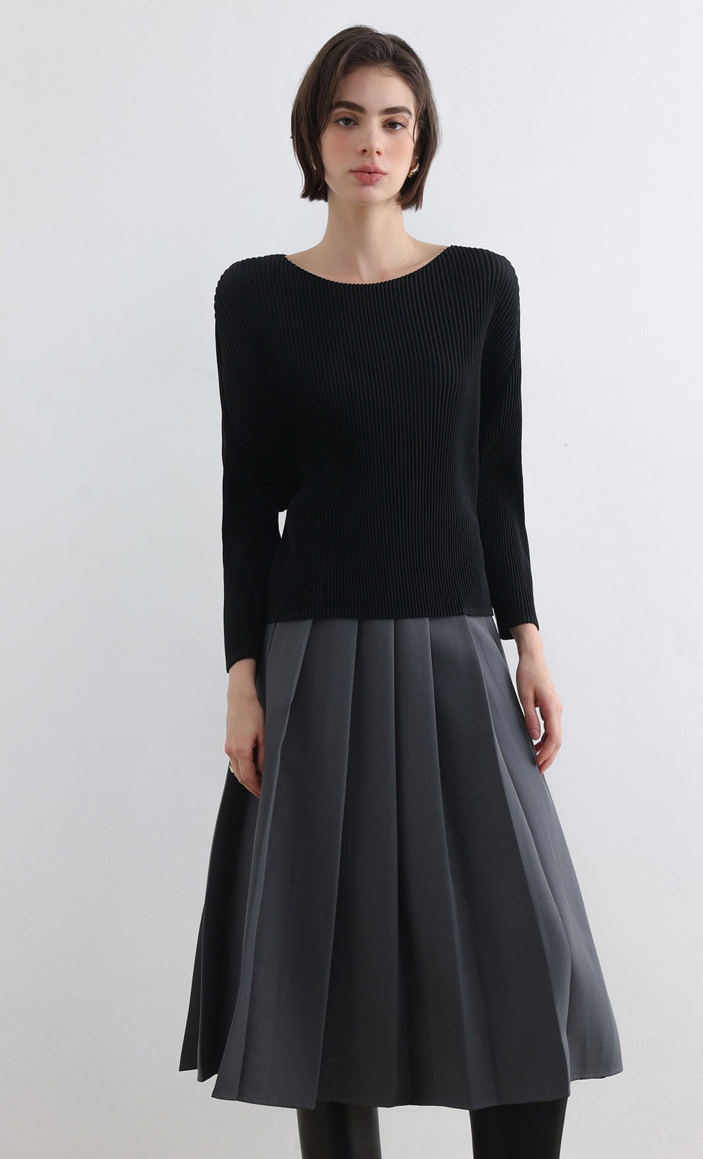 Rindy ray pleated Top_Black