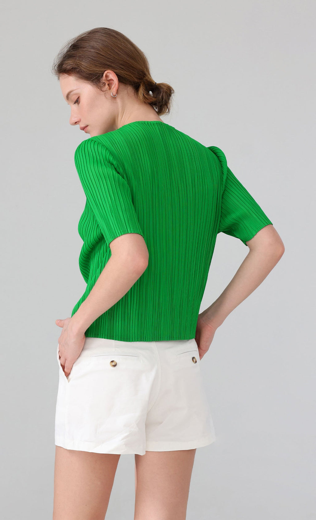 Parky Pleated Top_green