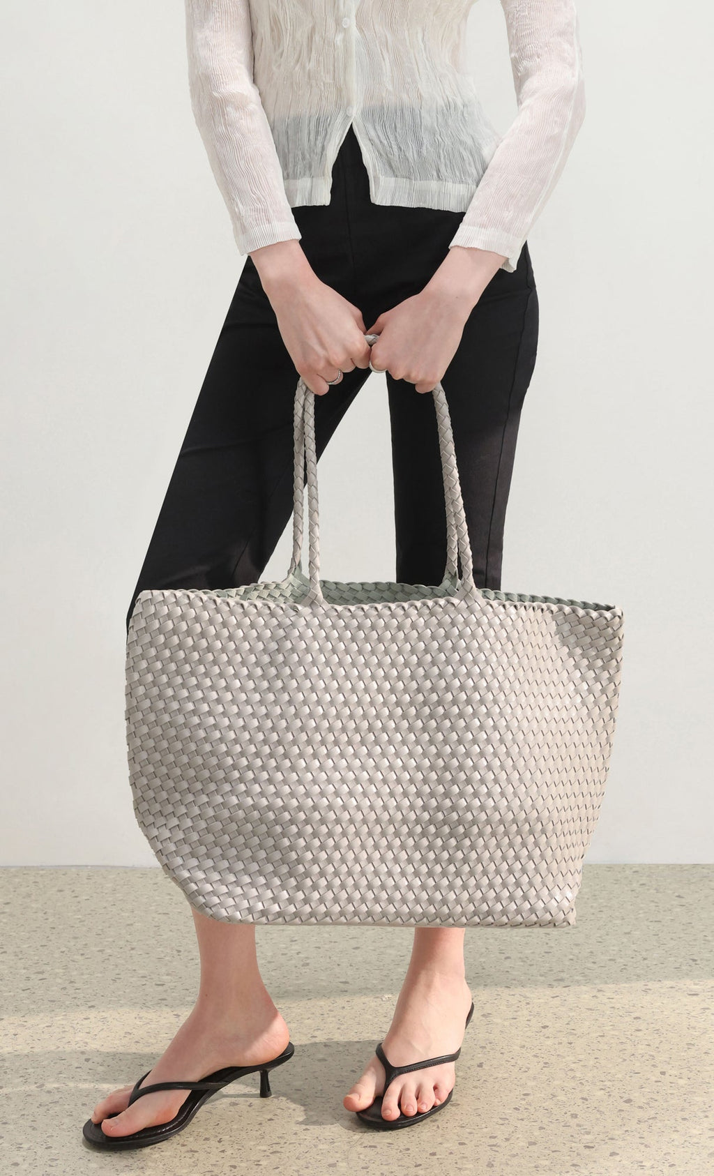 Ena weaving shopper bag_grey