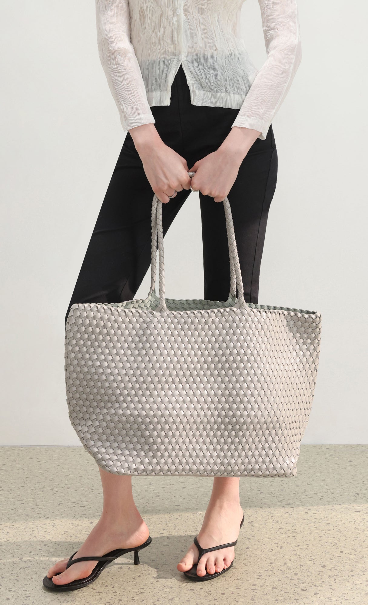 Ena weaving shopper bag_grey