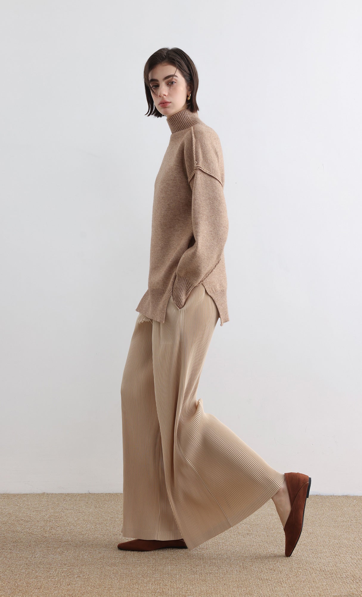 Massino Pleated Pants_Light Beige