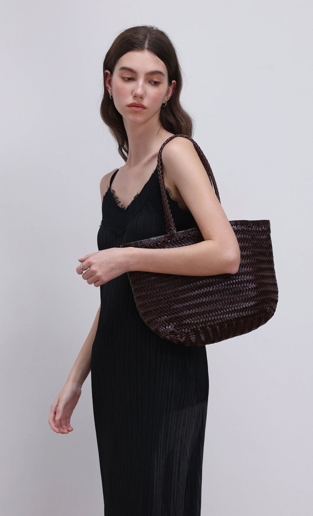 [Pouch SET] Kevin weaving leather shoulder bag_brown
