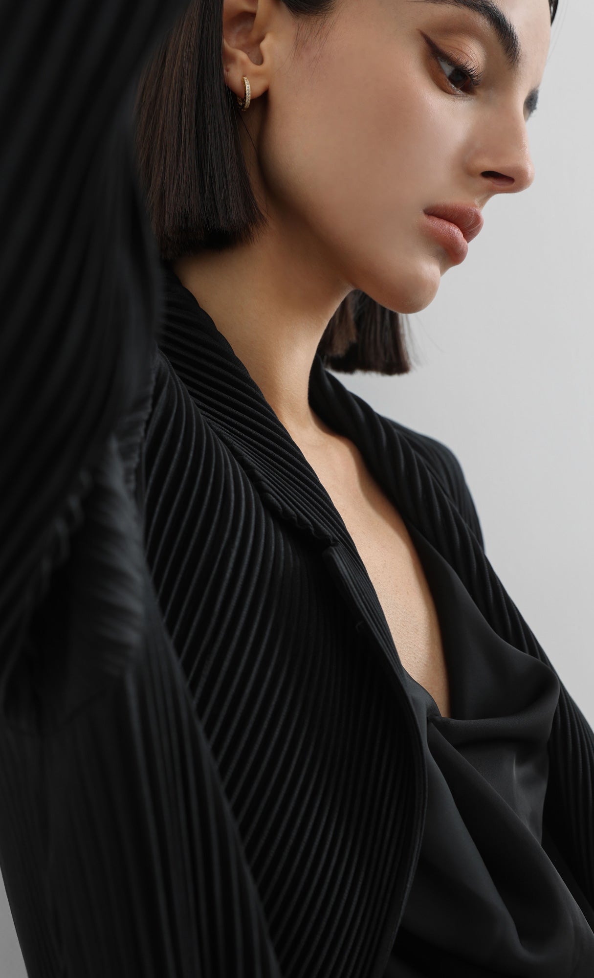 haze pleated belted trench_black