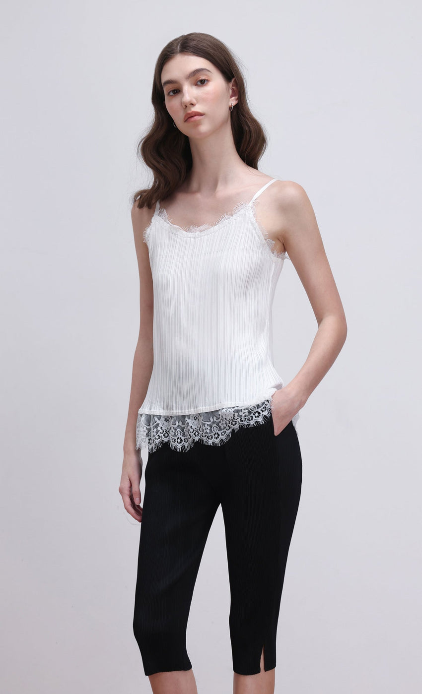 Pleated capri pants (black)