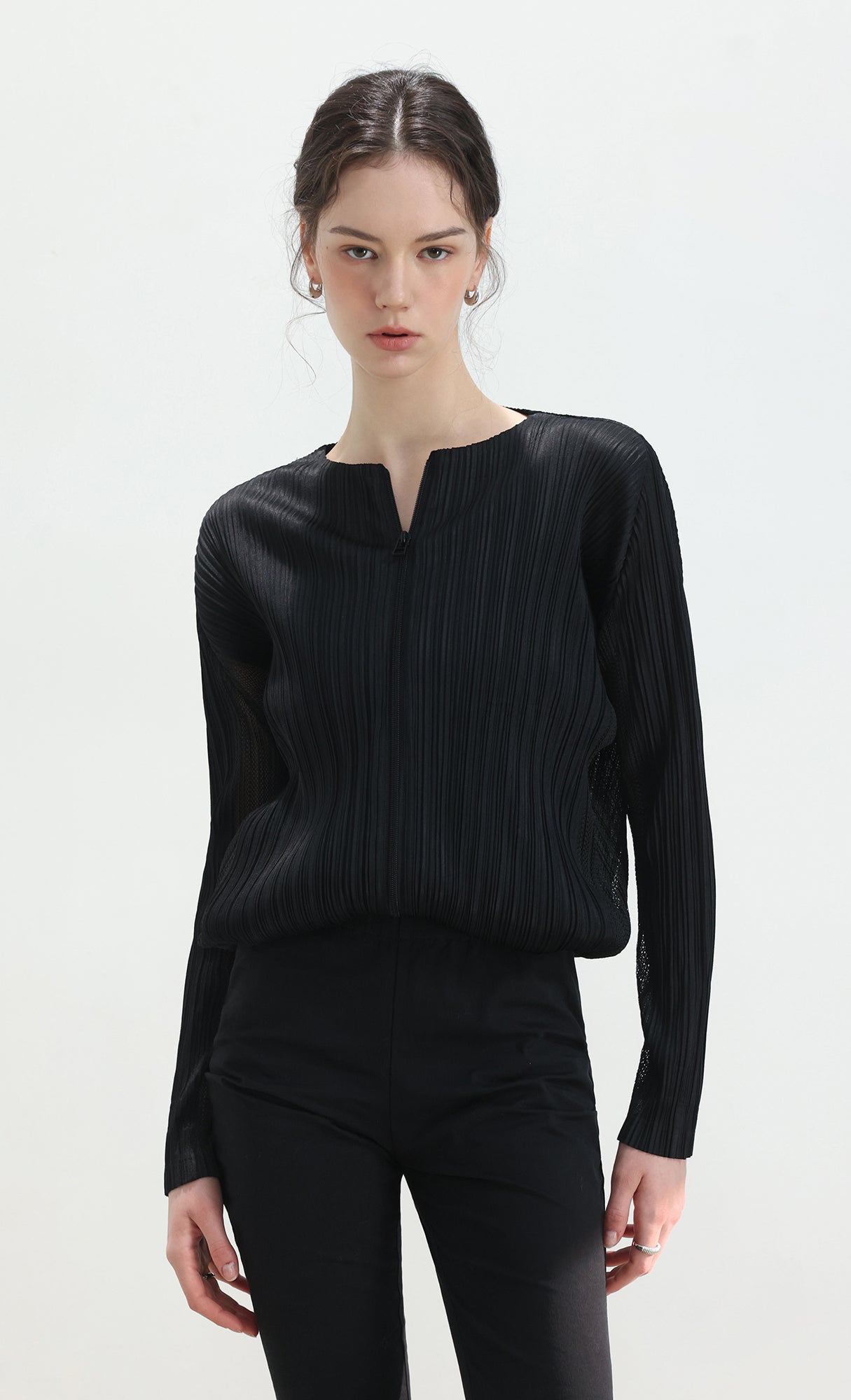 Lina pleated blouson jumper_black