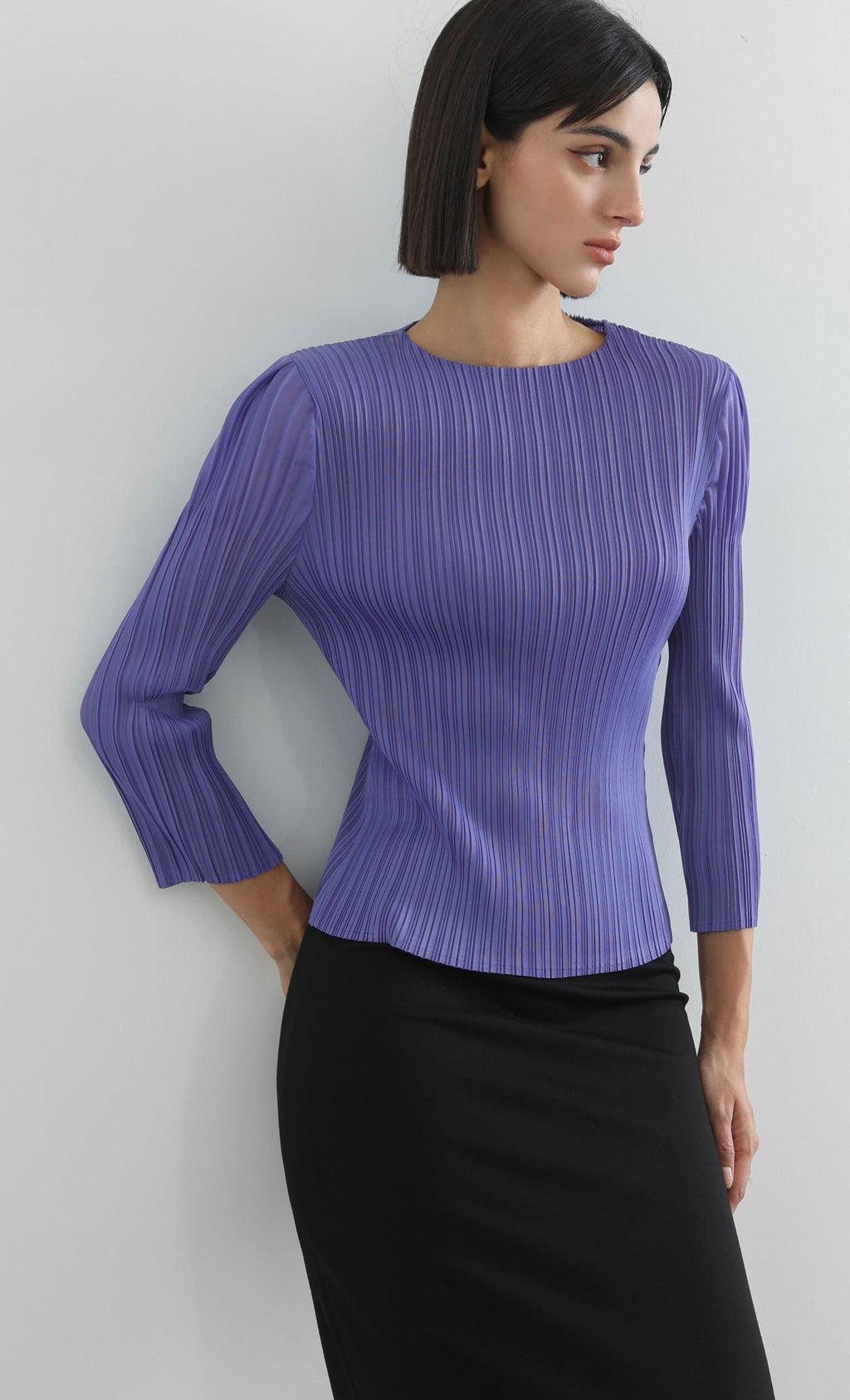 jas puff pleated top_2colors