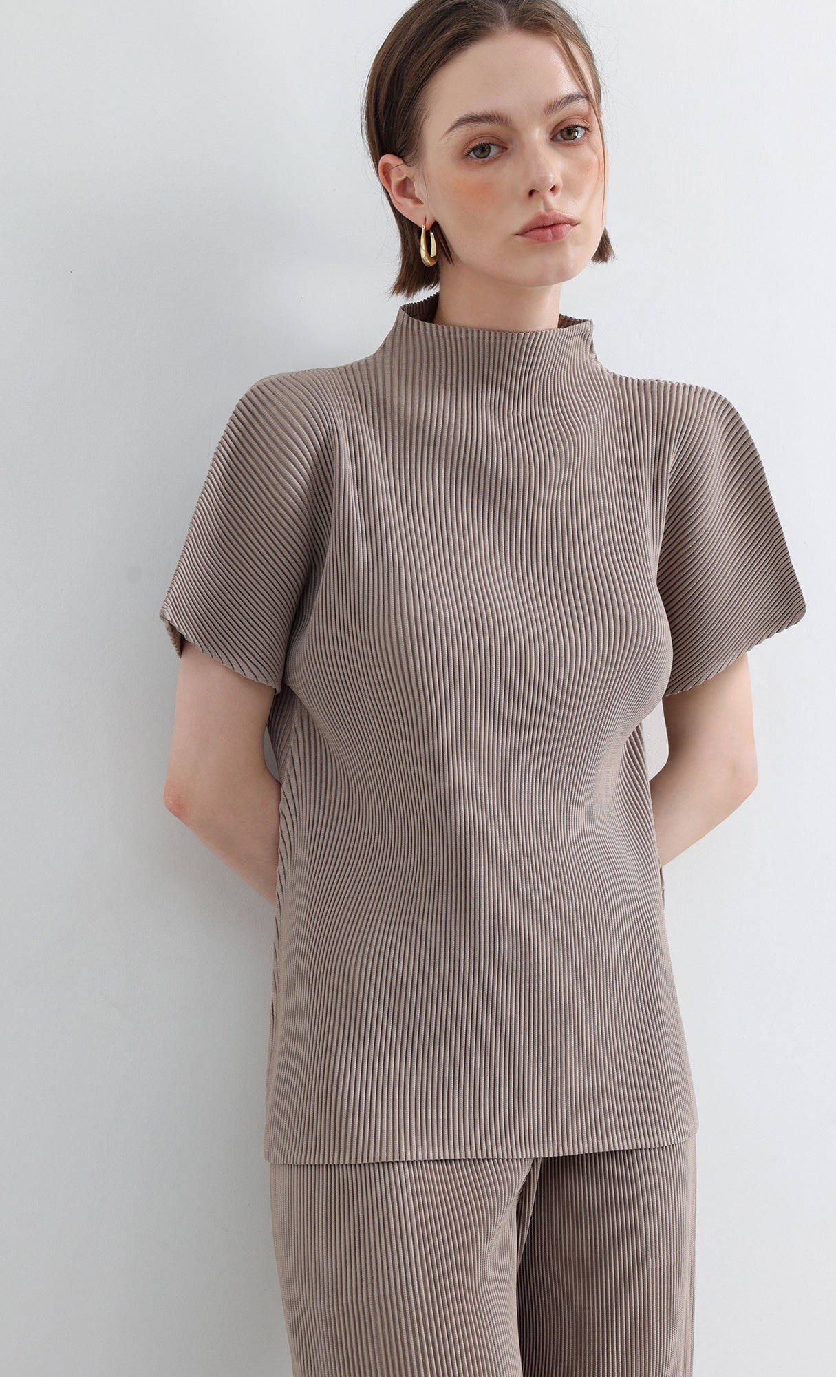 Essential Pleated Pants_Beige