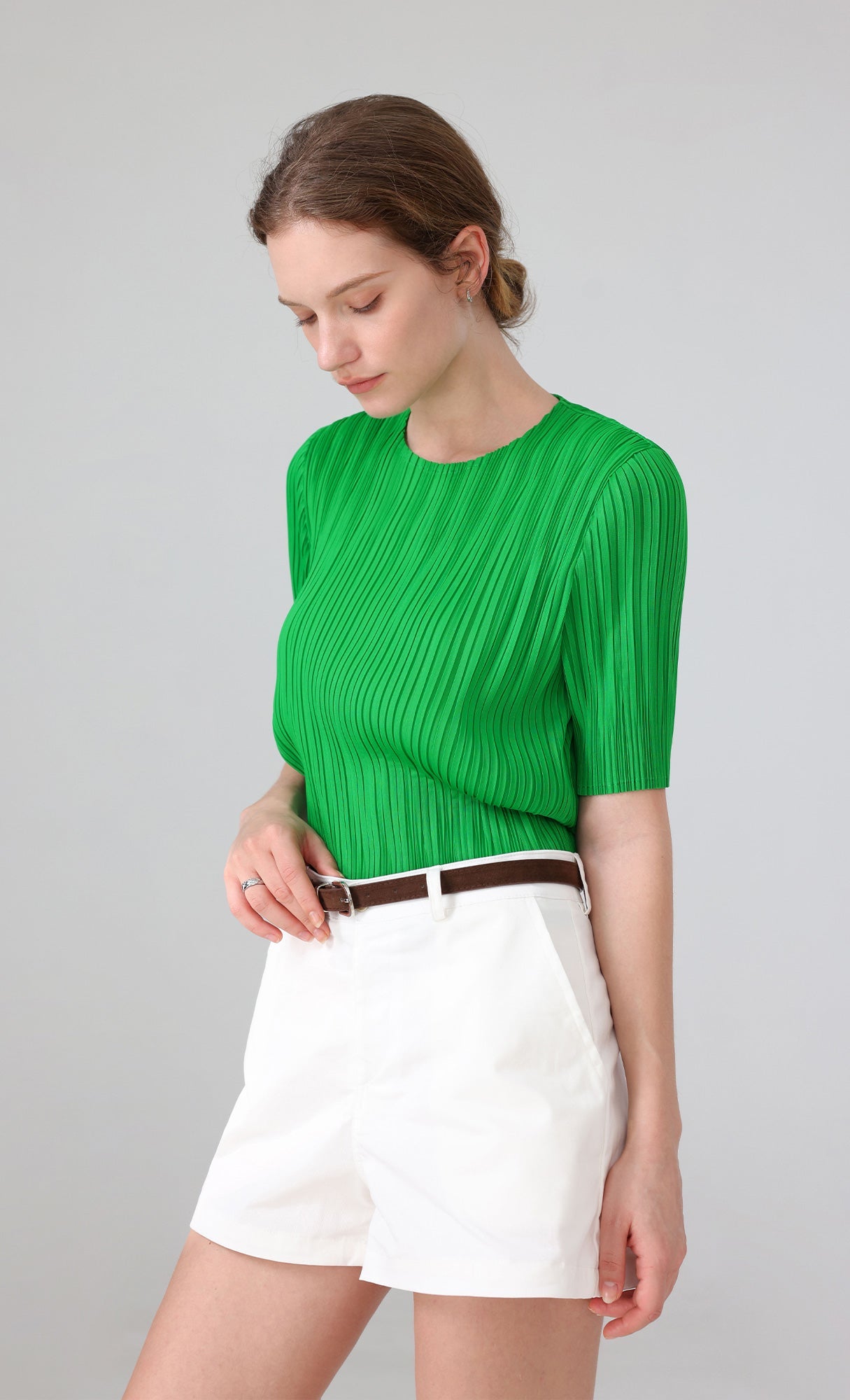 Parky Pleated Top_green