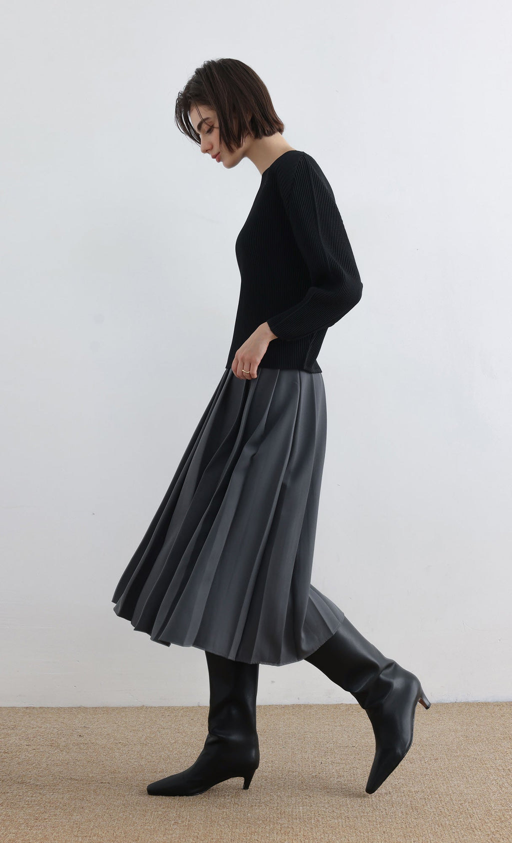 Rindy ray pleated Top_Black