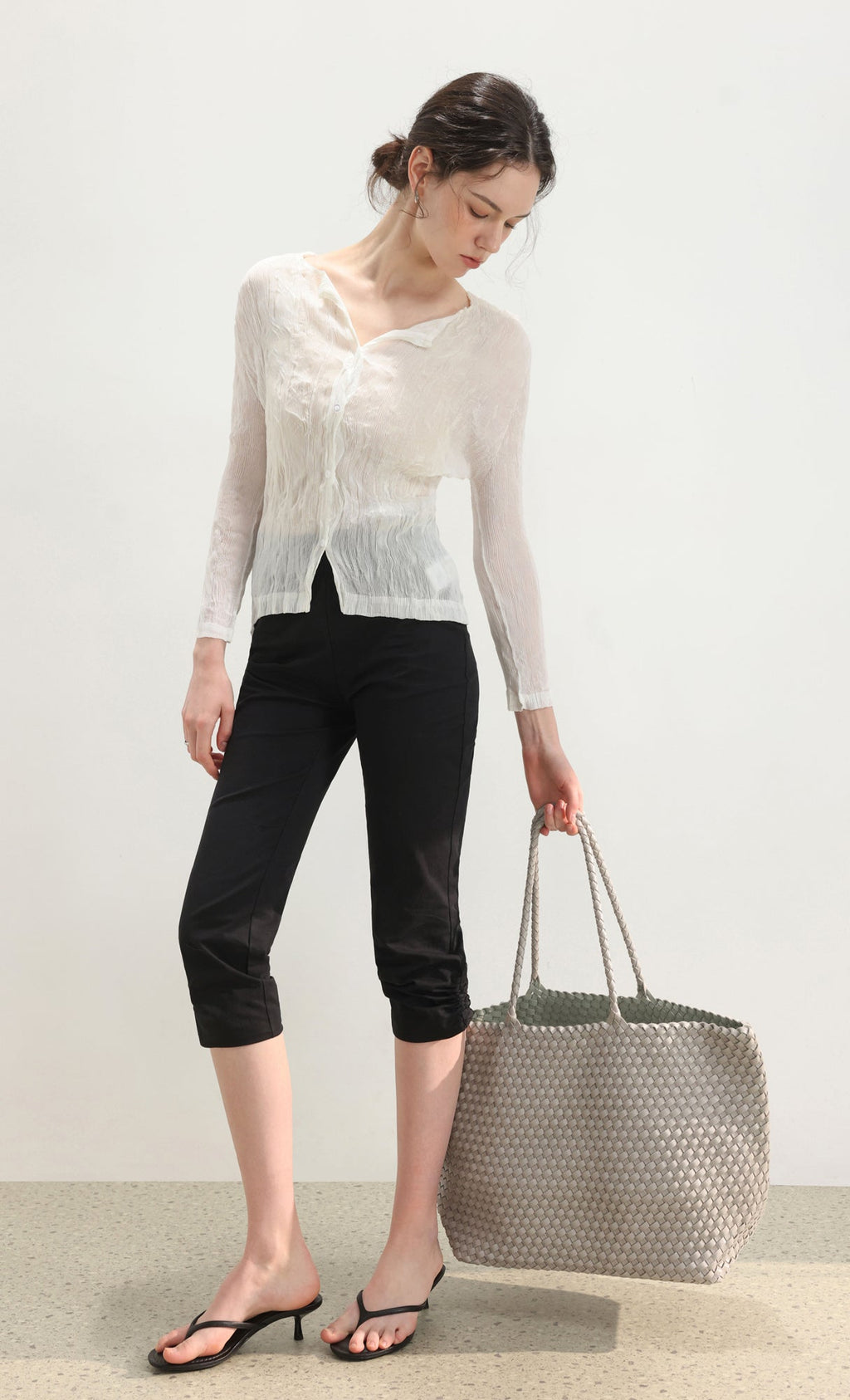 Ena weaving shopper bag_grey