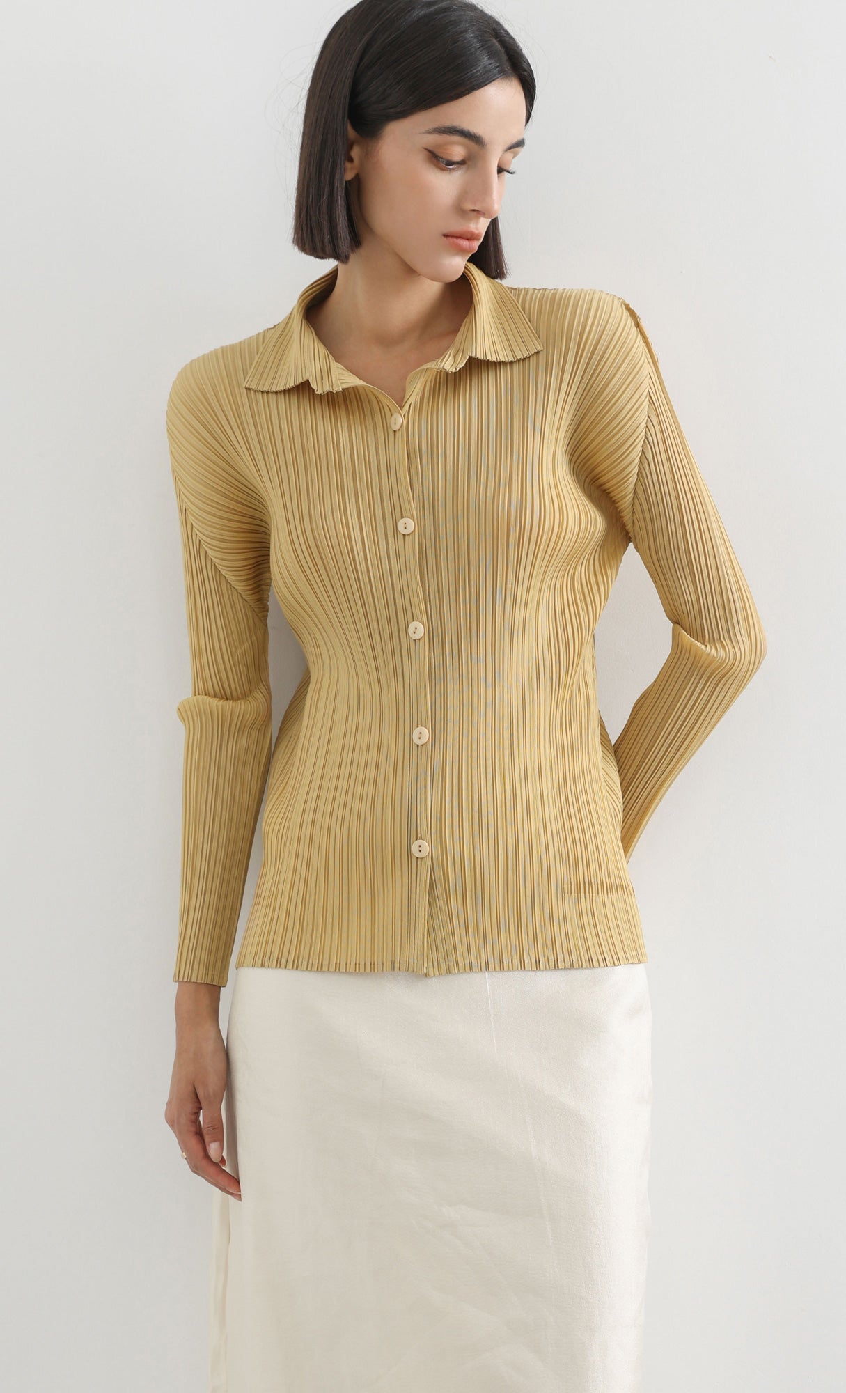 hush pleated shirts_camel